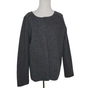 Boden Boiled Wool Open Front Jacket Cardigan Gray Unlined WU020 Women 14